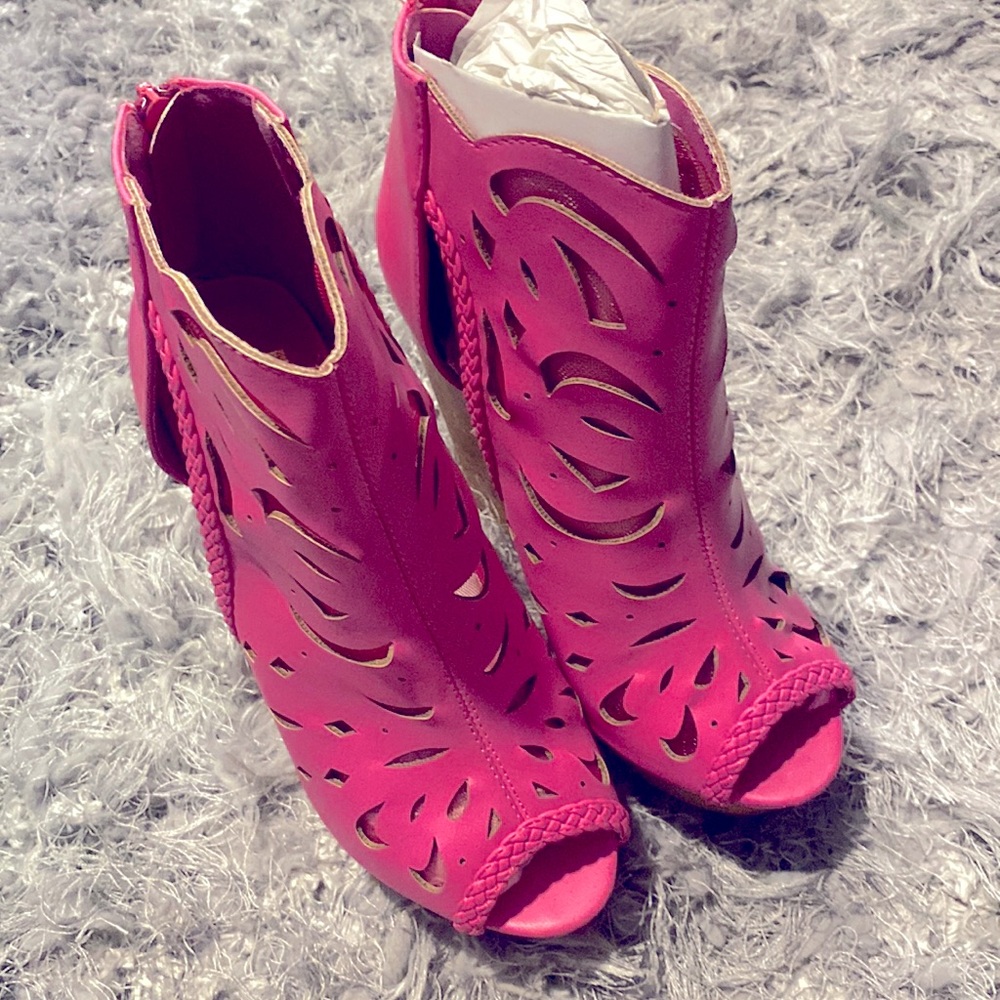 Pink Wedge heels. Brand New